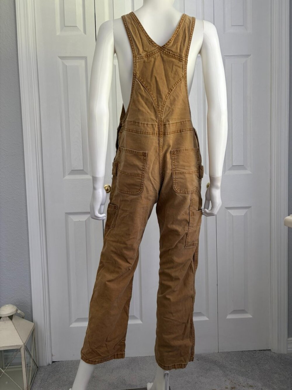 Carhart Size Small Short Tan Khaki Overalls 2018 Work Dungarees - Picture 3 of 14